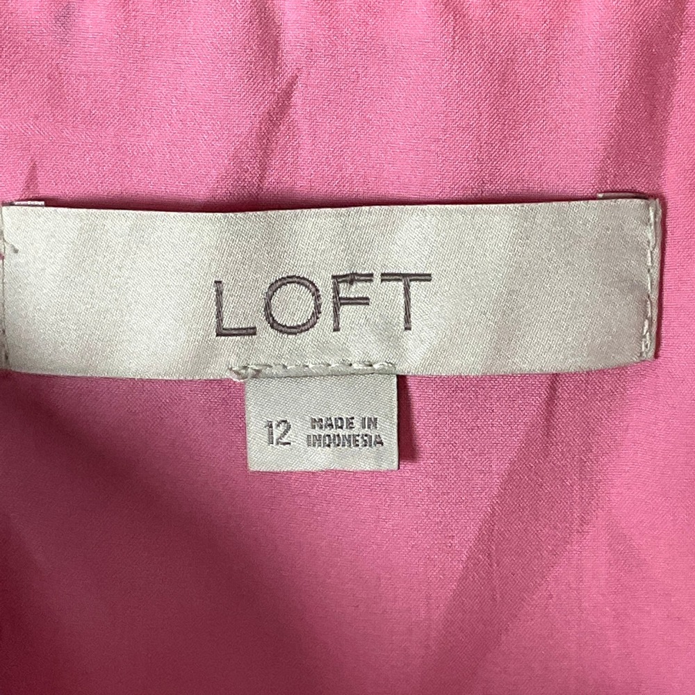 LOFT Paisley Floral Dress Womens 12 Pink Sweetheart Fit Flare‎ Preppy Whimsical - Picture 3 of 9